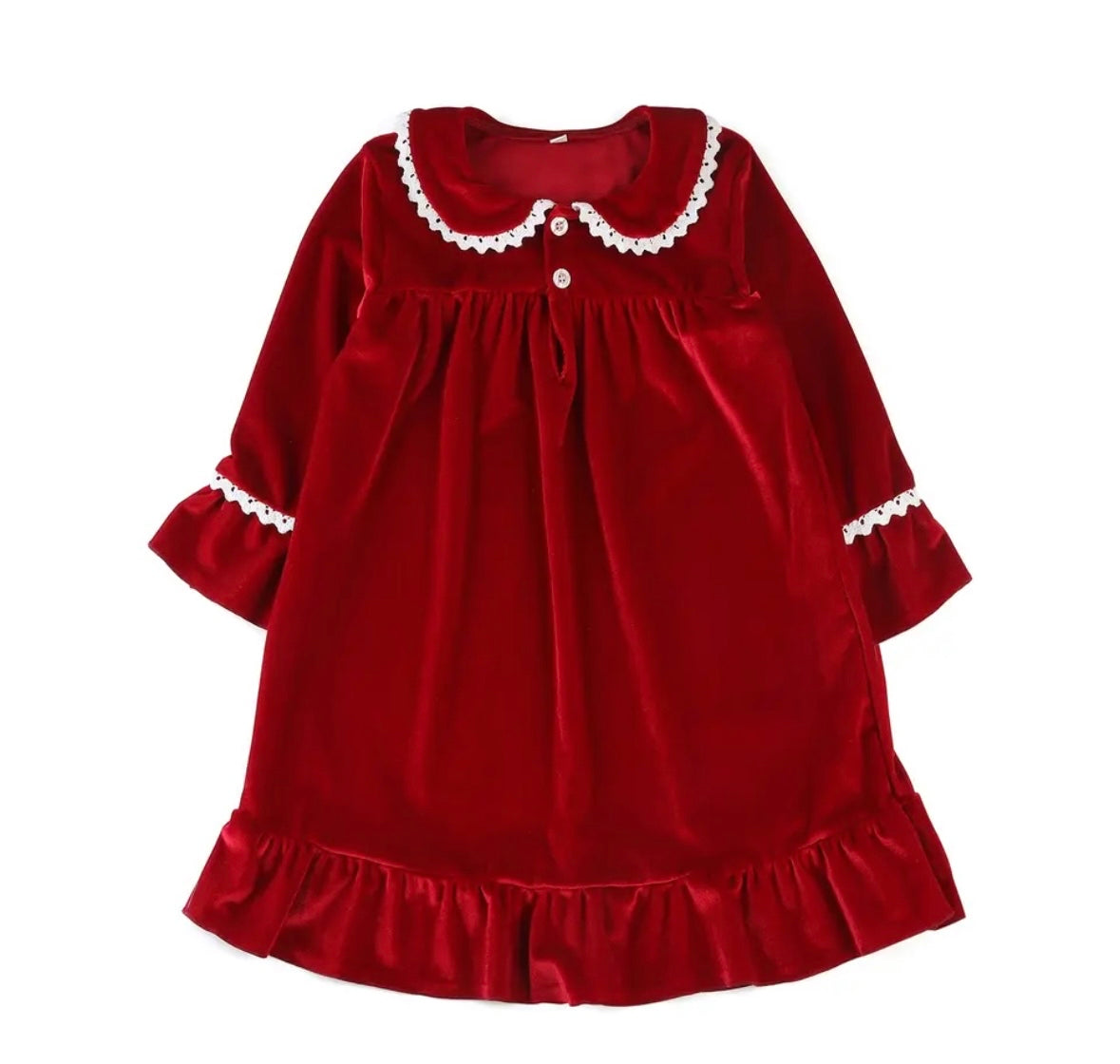 Girls Christmas Velour Nightgowns
