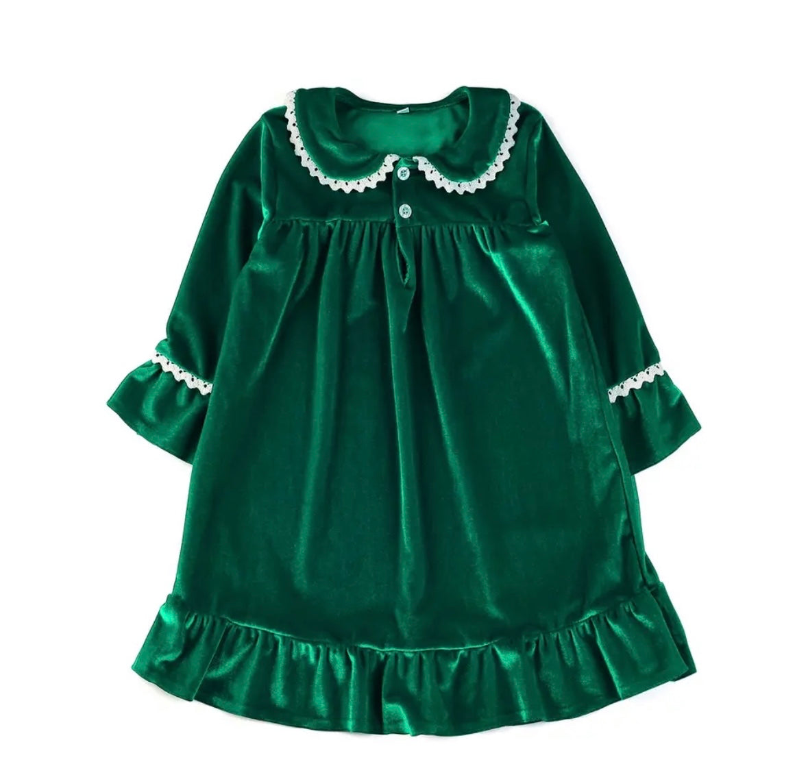 Girls Christmas Velour Nightgowns