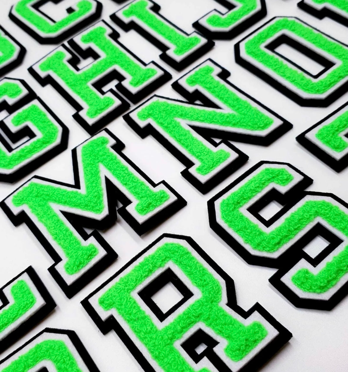 Bright Green 3D Varsity