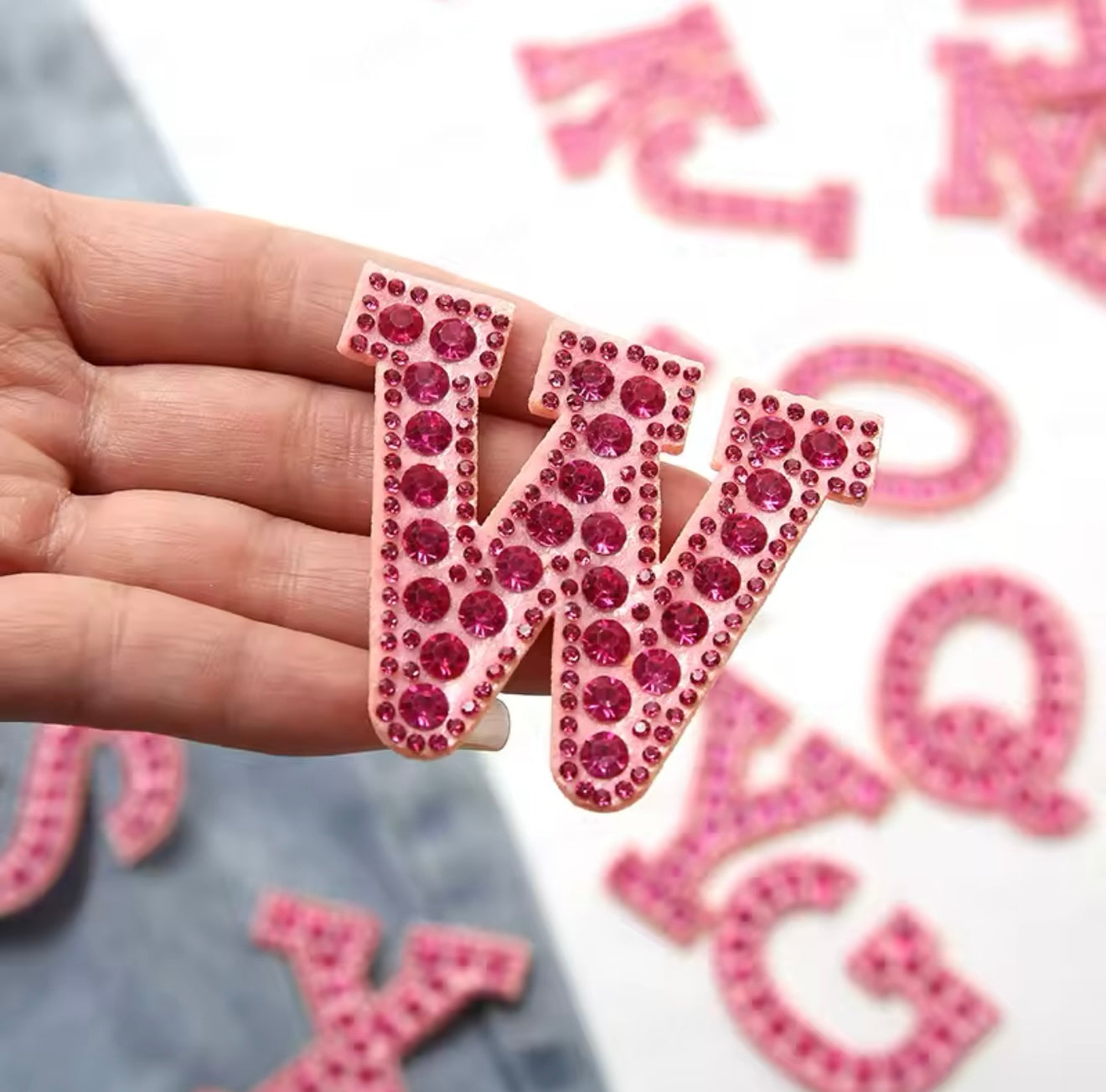 Pink with Fuschia Pink Rhinestones