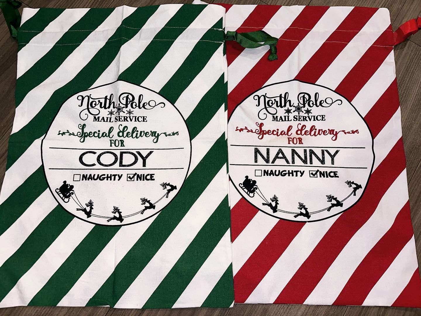 Striped Santa Sacks