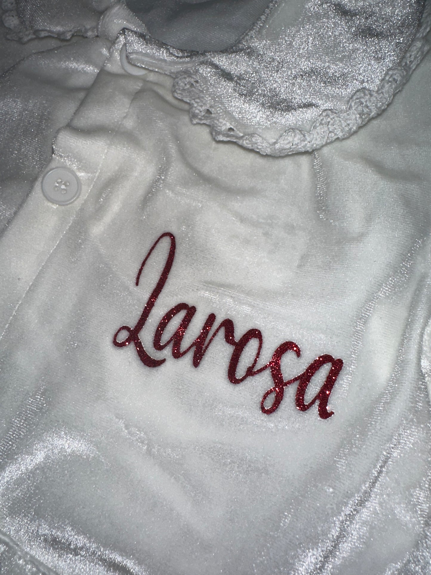 White Boys/Girls Velour Pyjamas