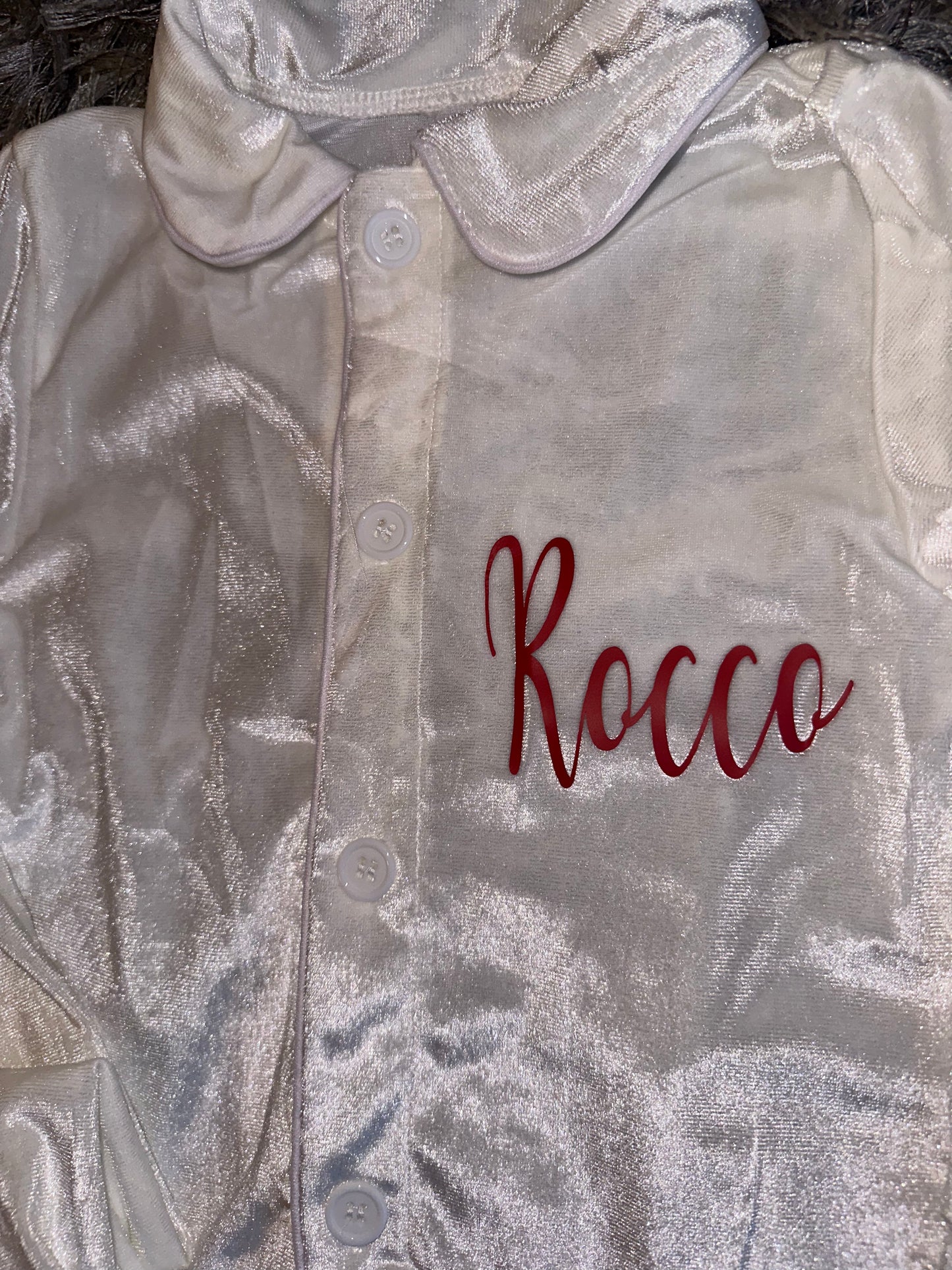 White Boys/Girls Velour Pyjamas