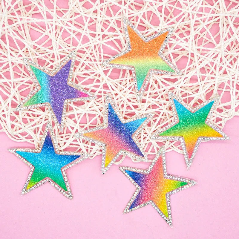 Rainbow Rhinestone Sparkly Star
