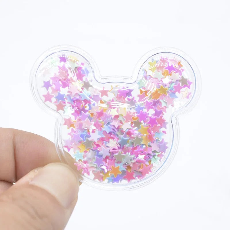Transparent Sequin Filled Minnie Mouse Head