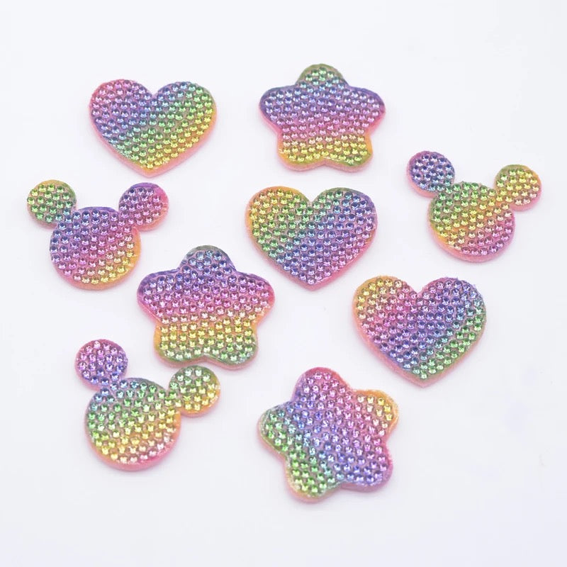 Mini Rainbow Rhinestone Shapes