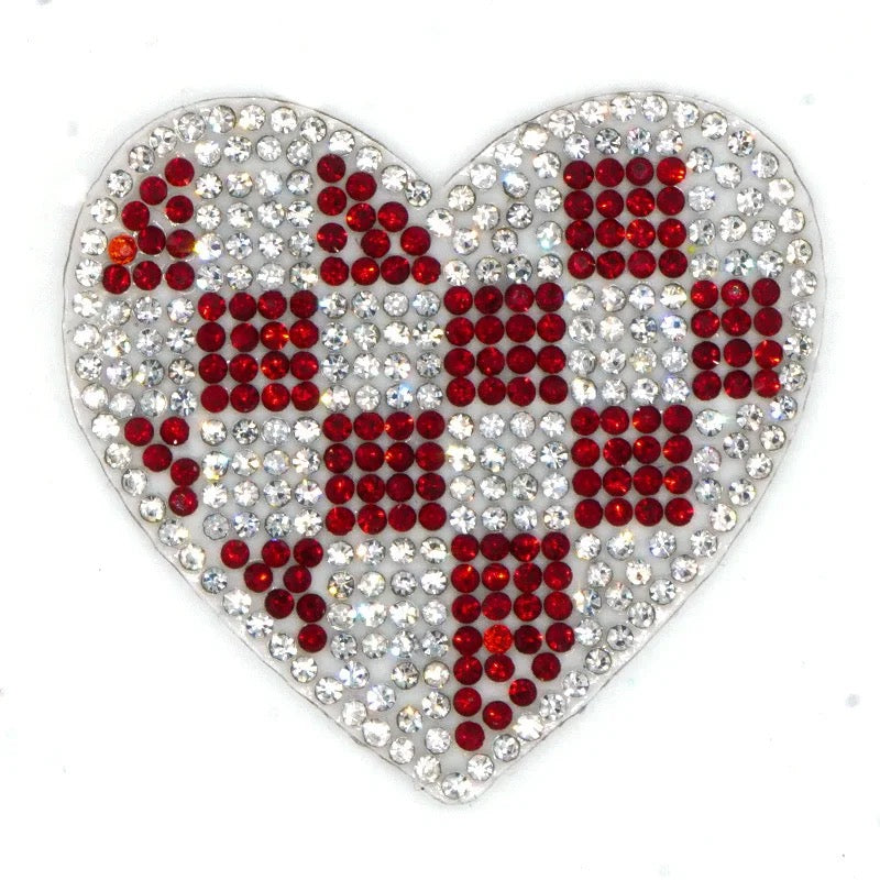 Checked Rhinestone Heart