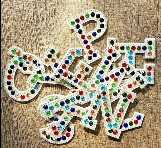 Rainbow Rhinestone on White