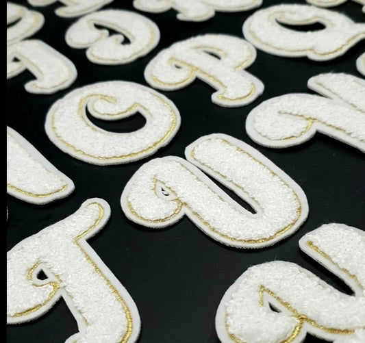 White Swirl Gold Trim