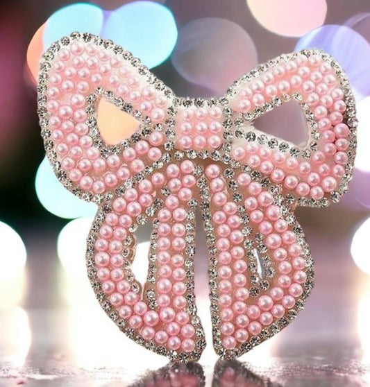 Pink pearl bow