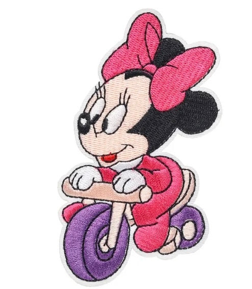 Minnie on a bike