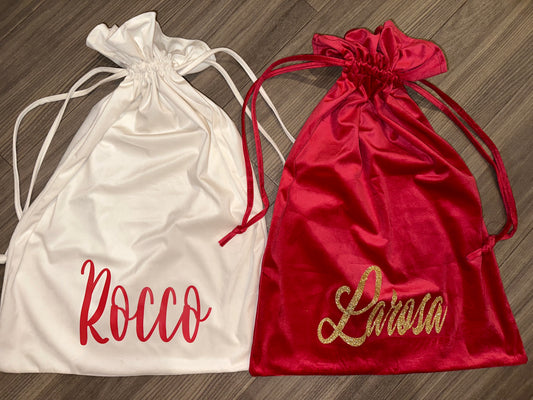 Velour Santa Sacks