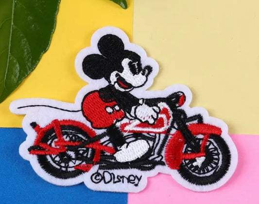 Mickey on a bike