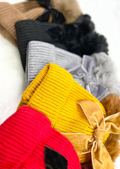 Personalised Pom Pom Bow Hats