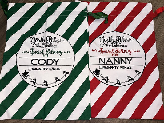 Striped Santa Sacks