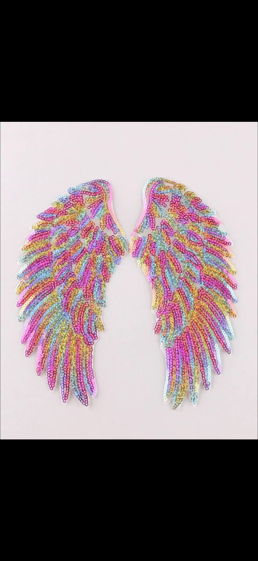 Pink / Black Large Angel Wings