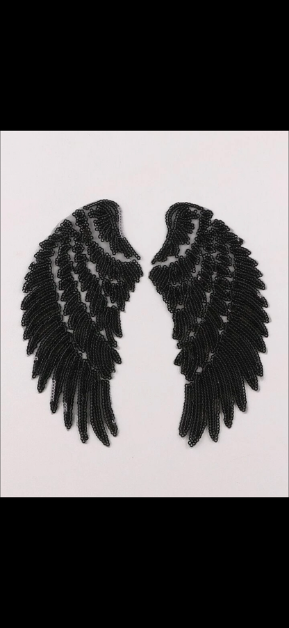 Pink / Black Large Angel Wings