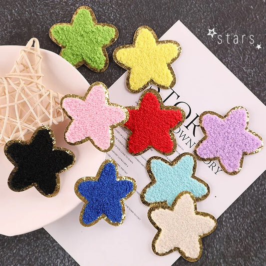 Chenille Star With Gold Edging