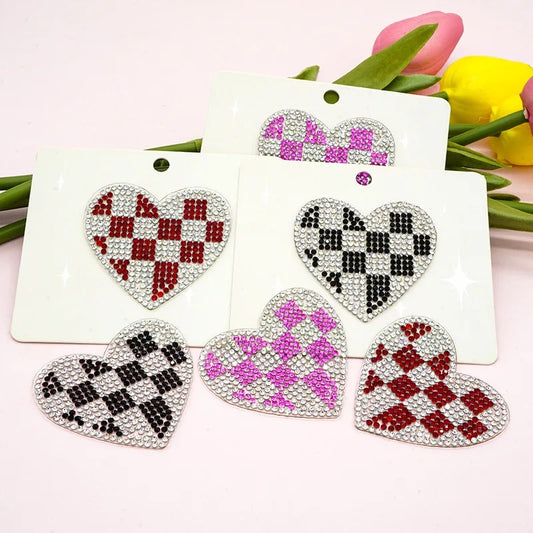 Checked Rhinestone Heart