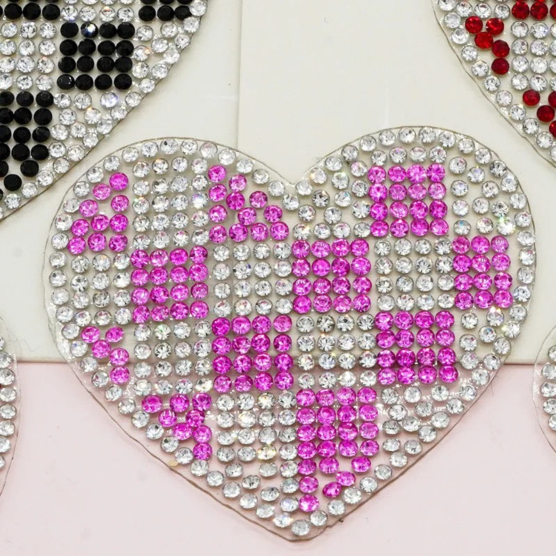 Checked Rhinestone Heart