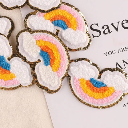Chenille Rainbow With Gold Edging
