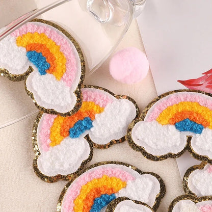 Chenille Rainbow With Gold Edging